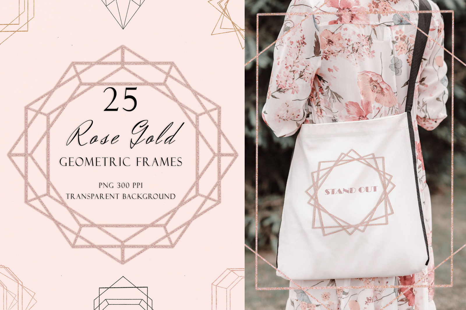 100 Modern Geometric Frames, Elegant Gold & Glitter Frames 100 Modern Geometric Frames, Elegant Gold & Glitter Frames