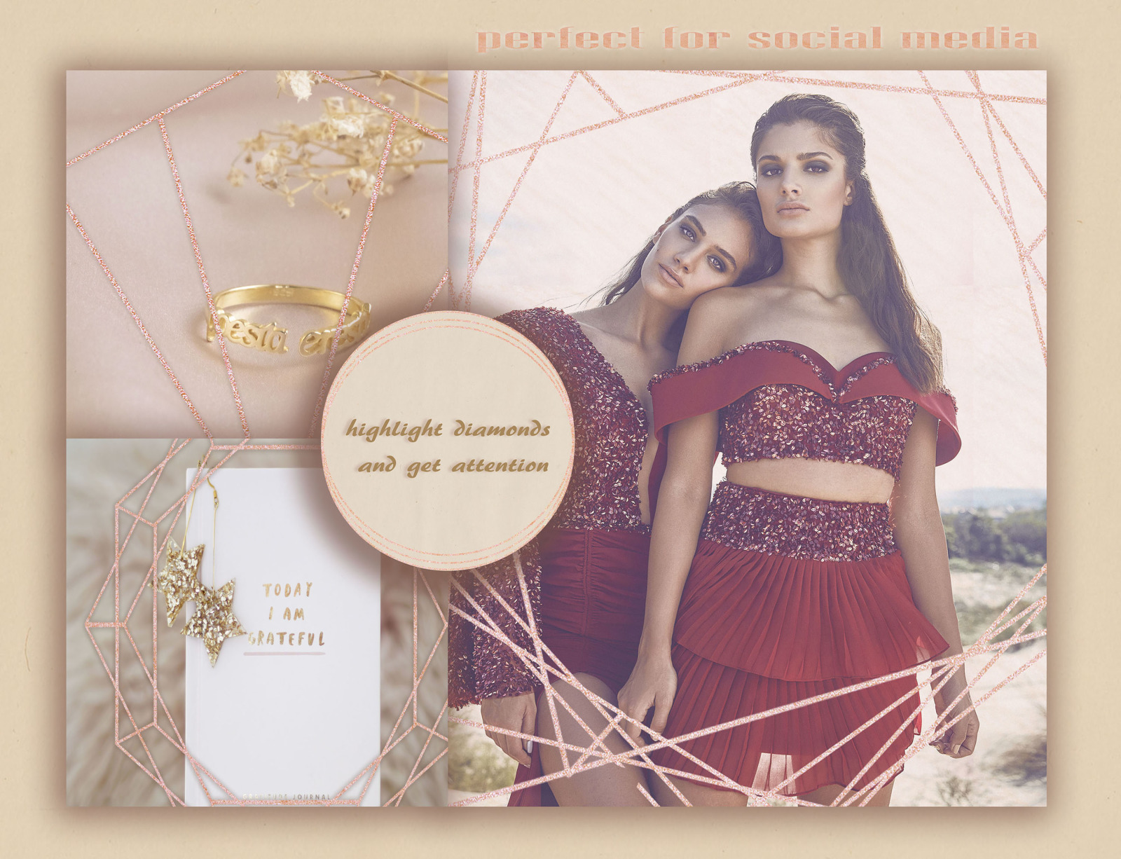 100 Modern Geometric Frames, Elegant Gold & Glitter Frames 100 Modern Geometric Frames, Elegant Gold & Glitter Frames
