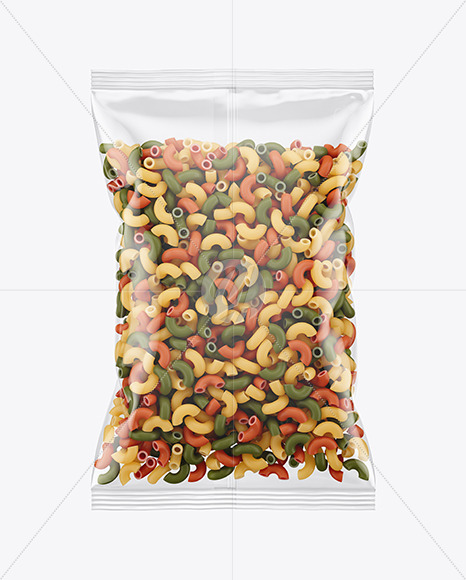 Plastic Bag With Tricolor Chifferini Pasta Mockup