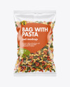 Plastic Bag With Tricolor Chifferini Pasta Mockup