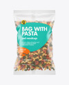 Matte Plastic Bag With Tricolor Chifferini Pasta Mockup