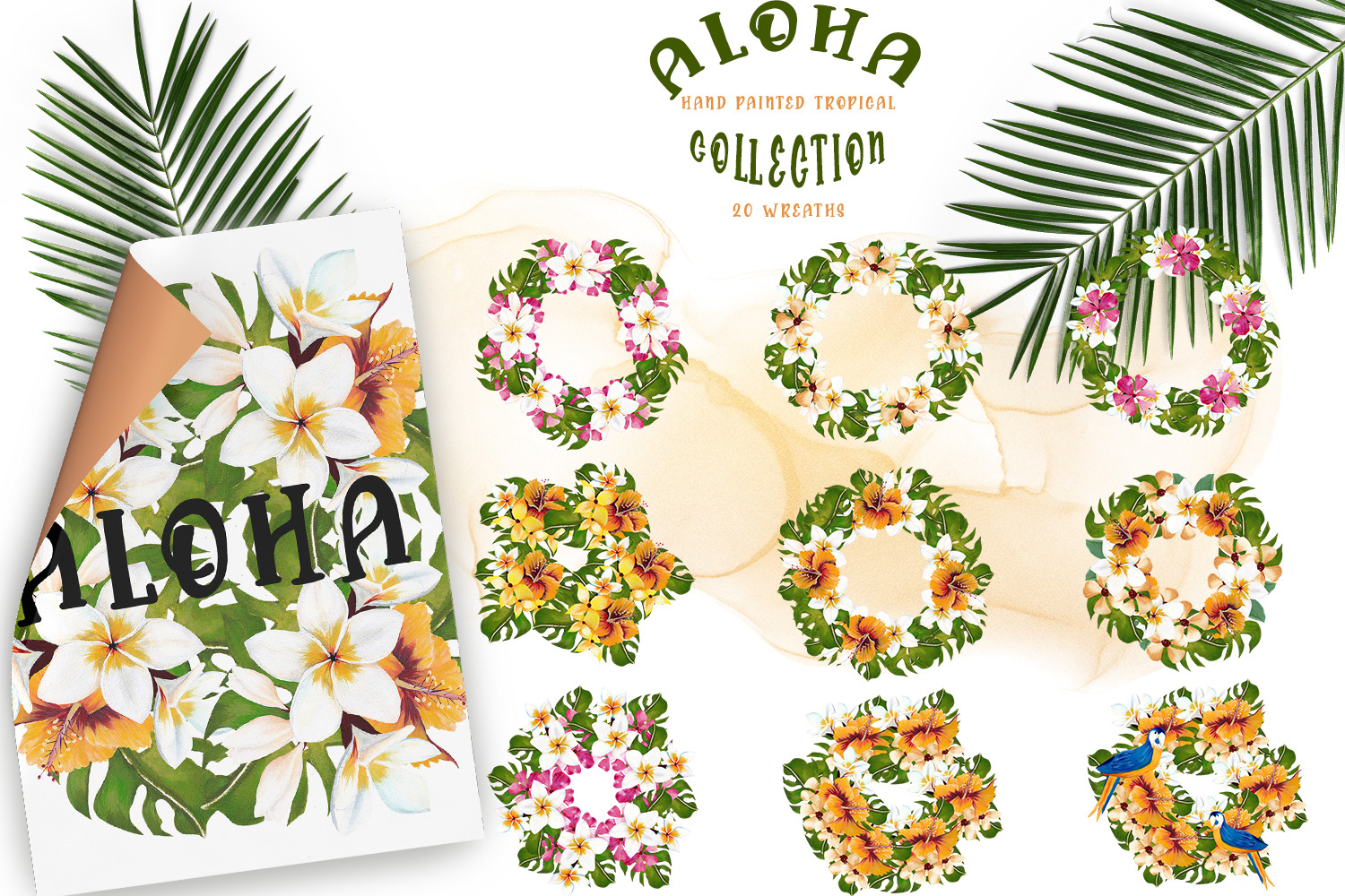 Aloha Hand Painted Tropical Wreaths Aloha Hand Painted Tropical Wreaths