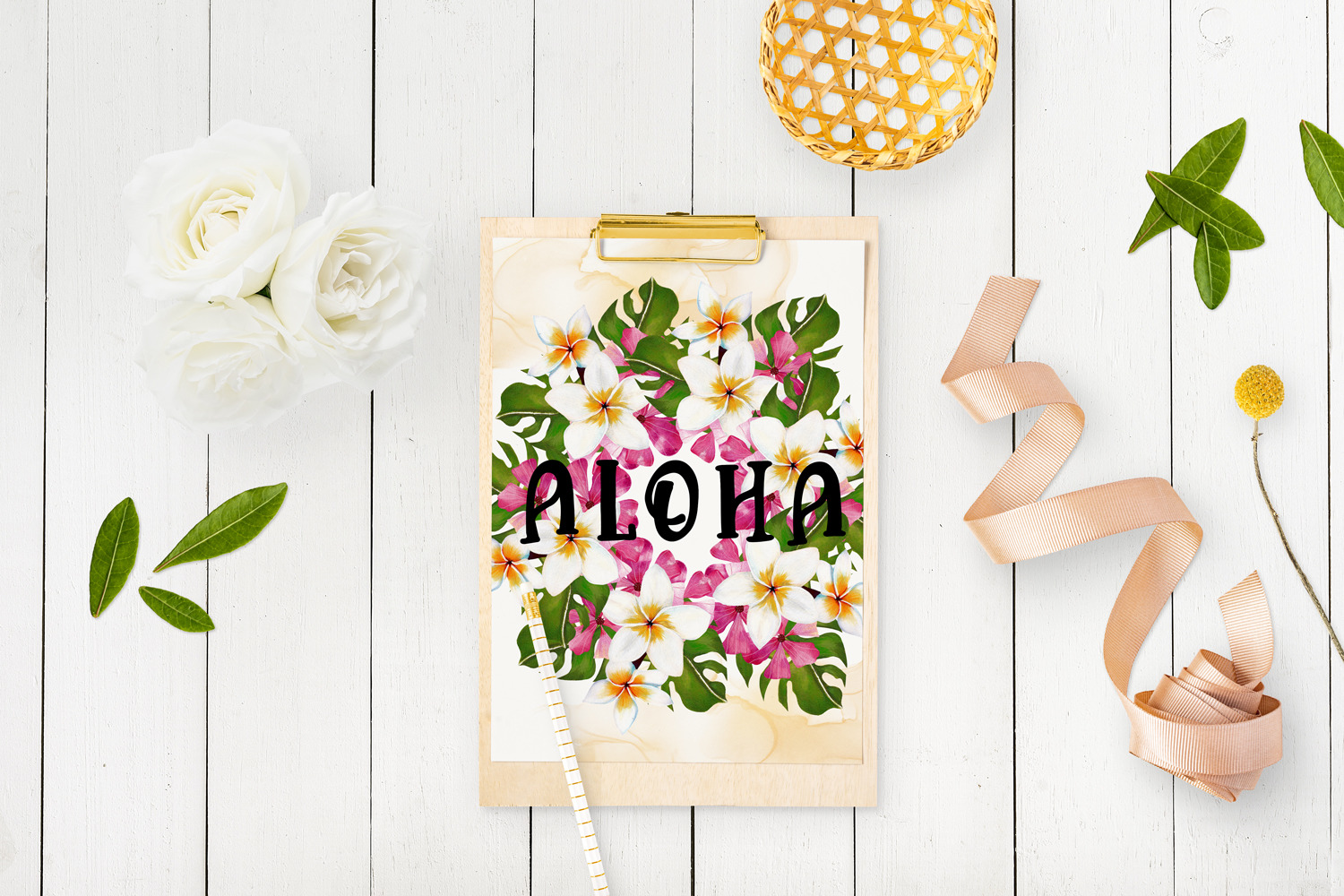 Aloha Hand Painted Tropical Wreaths