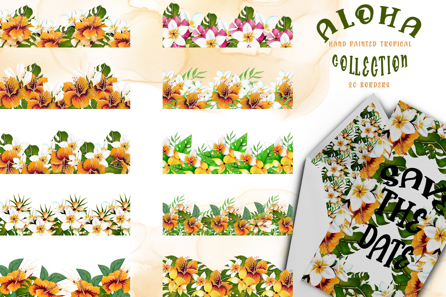Aloha Hand Painted Tropical Borders and Patterns Aloha Hand Painted Tropical Borders and Patterns
