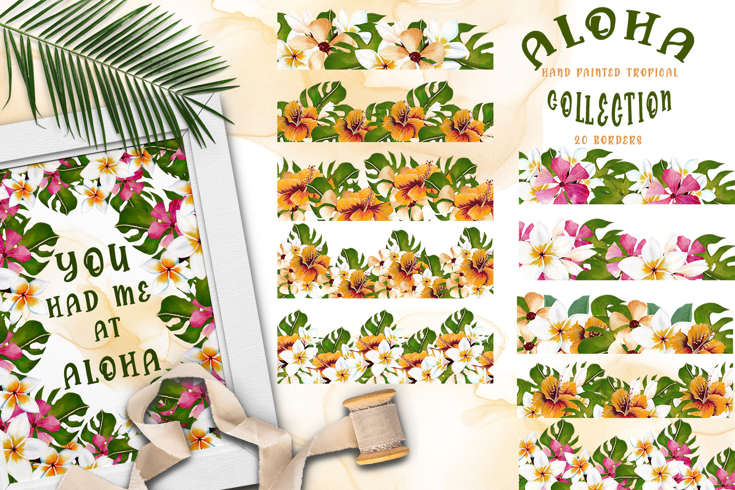 Aloha Hand Painted Tropical Borders and Patterns