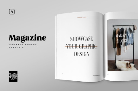 Minimalistic Magazine Spread Mockup - Veila