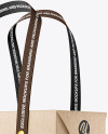 Kraft Paper Bag with Textile Handles Mockup - Half Side View