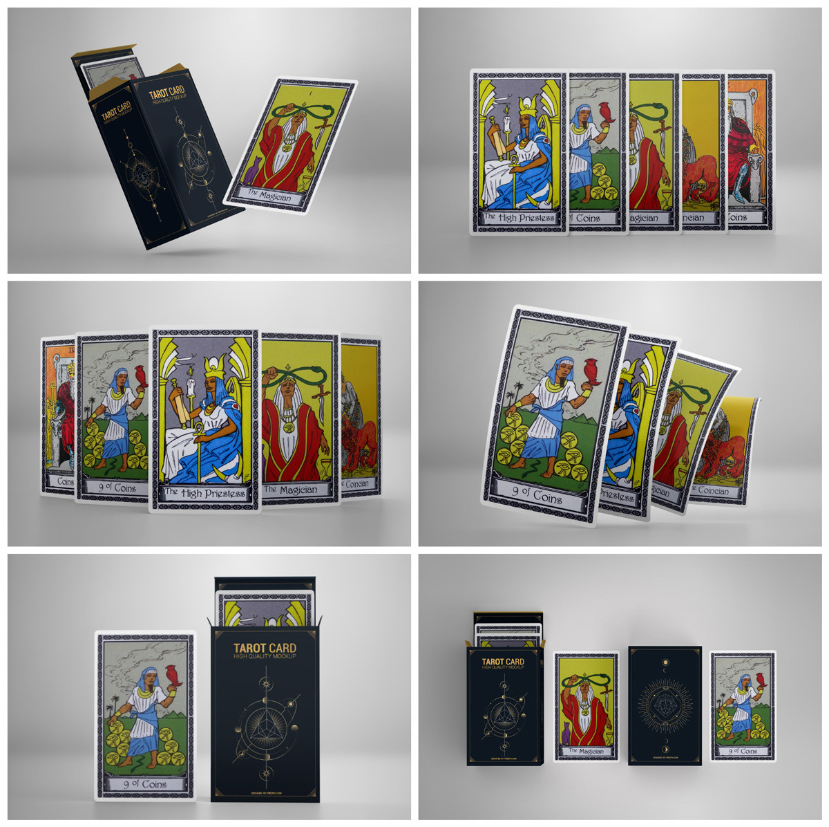 Tarot Card Mockup On Yellow Images Creative Store   63572