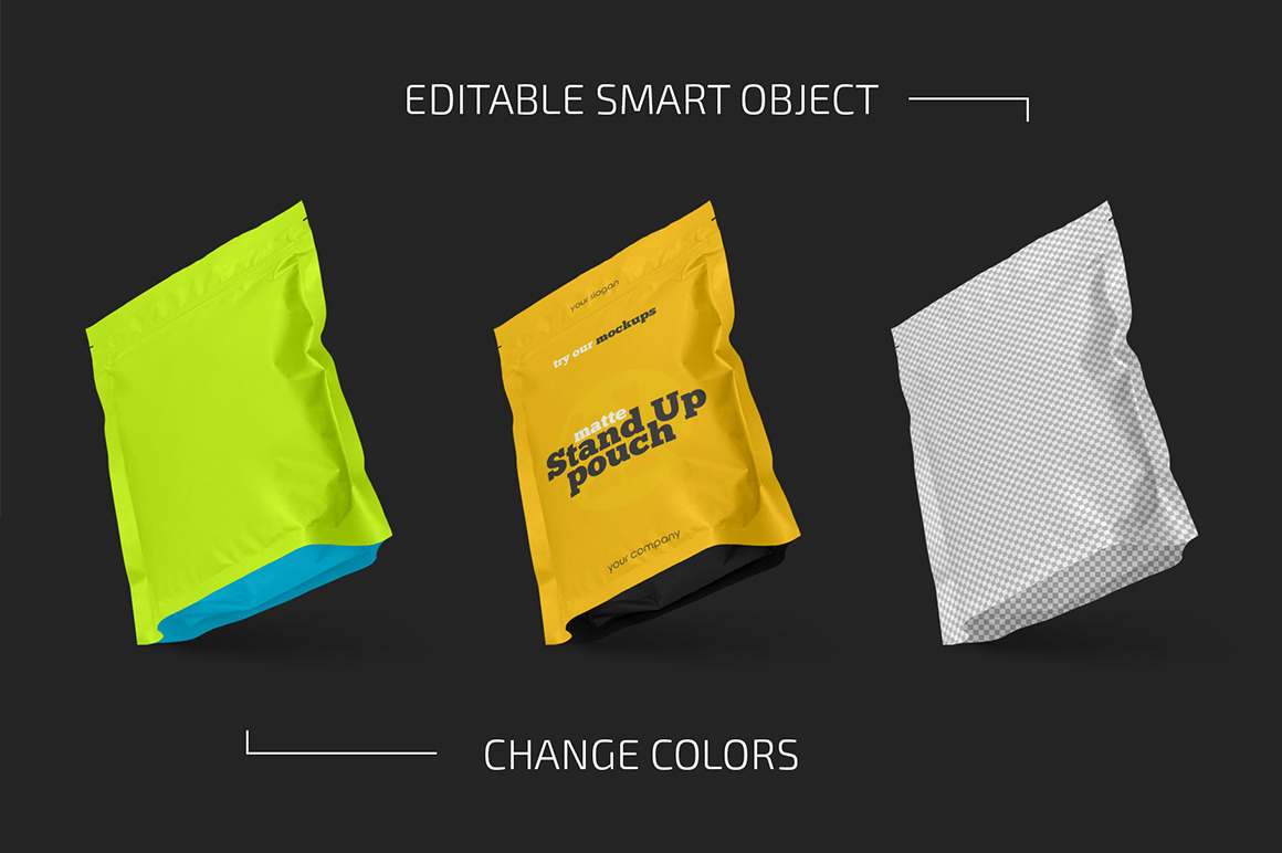 Matte Stand-Up Pouch Mockup Set