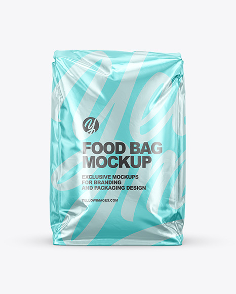 Metallic Food Bag Mockup - Front View