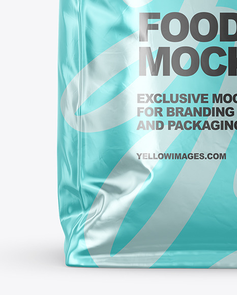 Metallic Food Bag Mockup - Front View