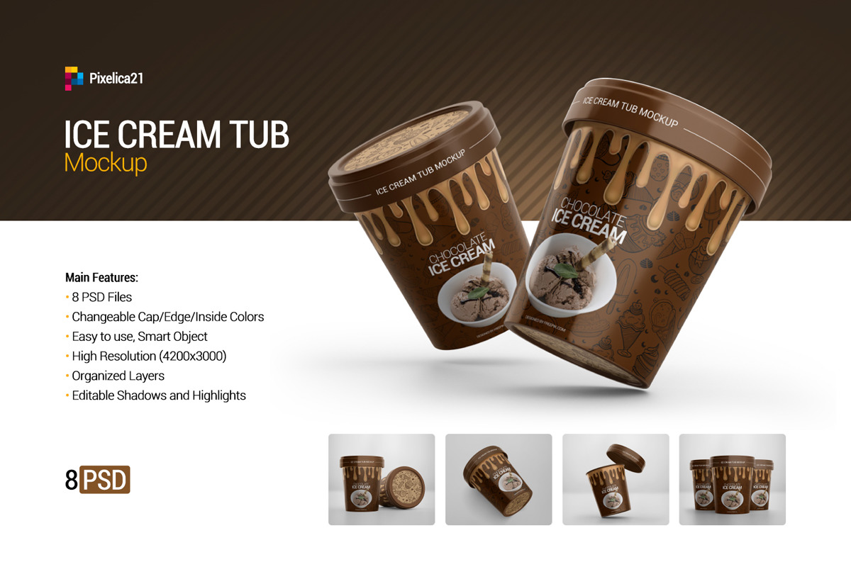 Ice Cream Tub Mockup