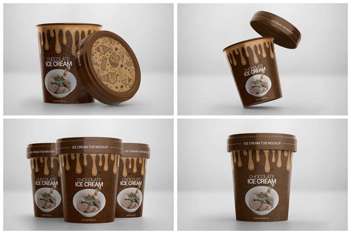 Ice Cream Tub Mockup