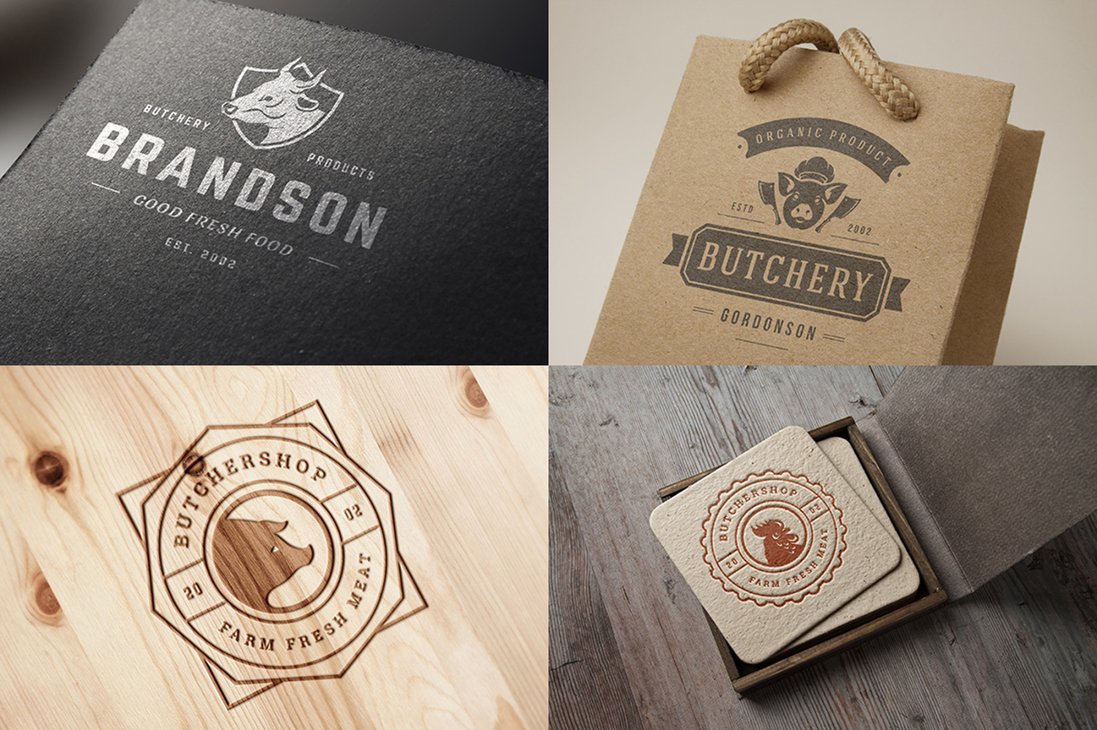 18 Meat Food Logos and Badges