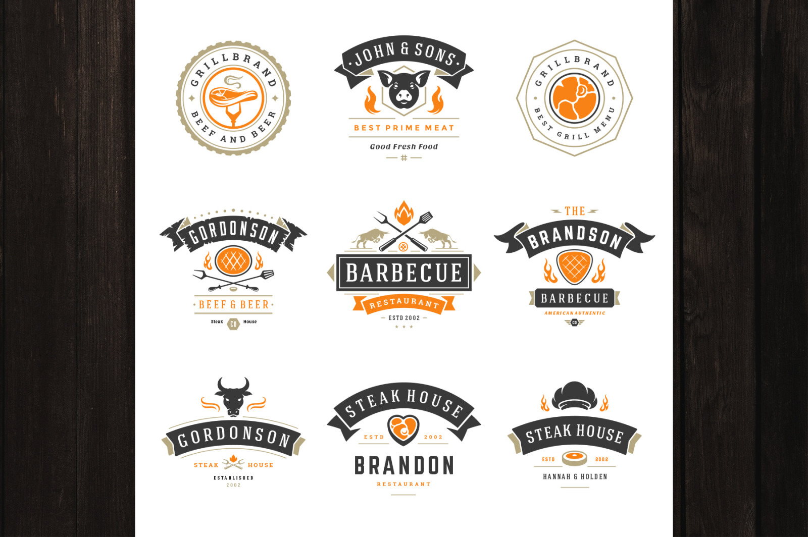 18 Barbecue Logos and Badges 18 Barbecue Logos and Badges