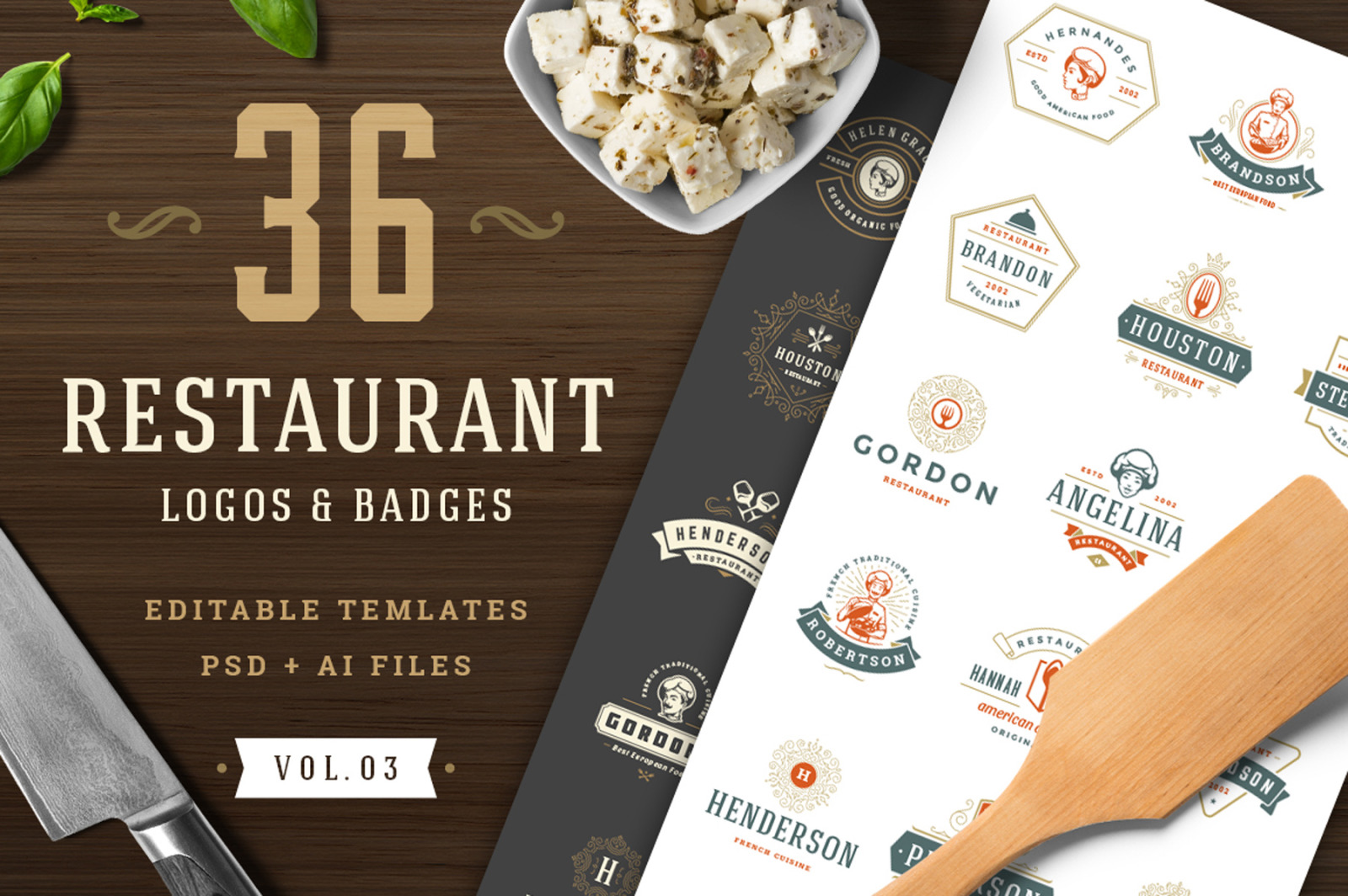 36 Restaurant Logos and Badges