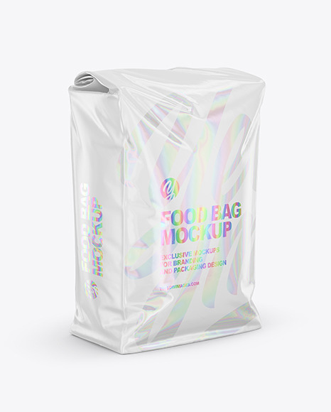 Glossy Food Bag Mockup - Half Side View