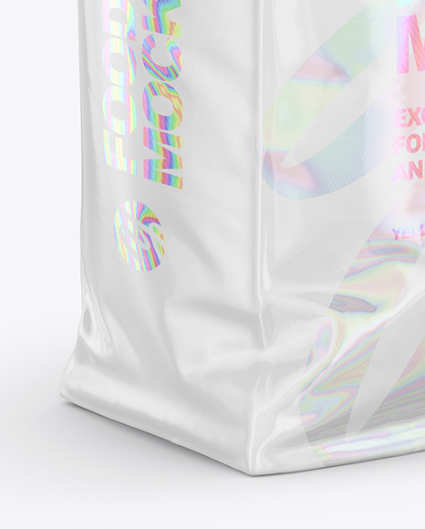 Glossy Food Bag Mockup - Half Side View