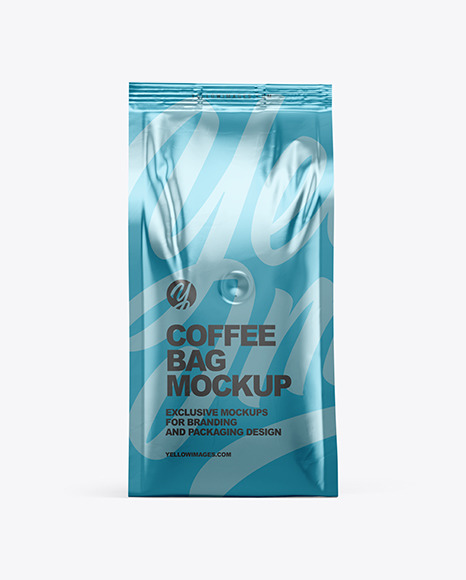 Metallic Coffee Bag Mockup - Front View