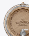 Wooden Barrel on Stand Mockup