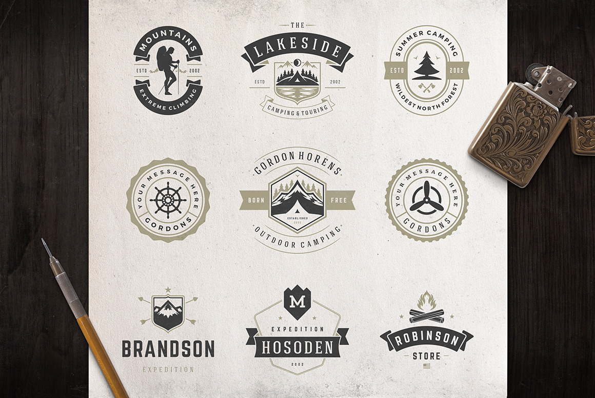 50 Outdoor logos and badges