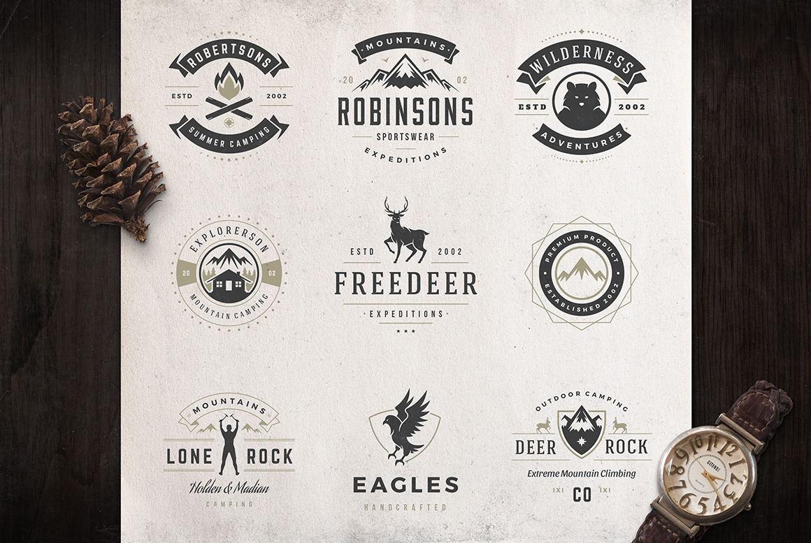 50 Outdoor logos and badges