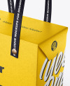 Kraft Paper Box Bag with Textile Handles Mockup - Half Side View