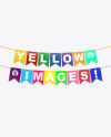Festive Flags Garland Mockup Festive Flags Garland Mockup