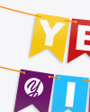 Festive Flags Garland Mockup Festive Flags Garland Mockup