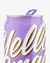 Metallic Drink Can With Glossy Finish And Condensation Mockup