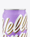 Metallic Drink Can With Glossy Finish And Condensation Mockup