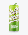 Metallic Drink Can With Matte Finish And Condensation Mockup