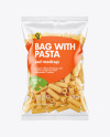 Plastic Bag With Tortiglioni Pasta Mockup