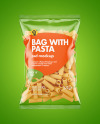 Plastic Bag With Tortiglioni Pasta Mockup