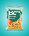 Plastic Bag With Tortiglioni Pasta Mockup