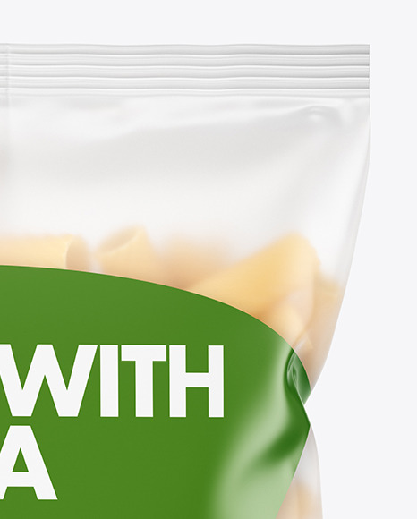 Matte Plastic Bag With Tortiglioni Pasta Mockup