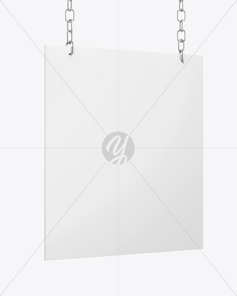 Sign w/ Metallic Chain Mockup