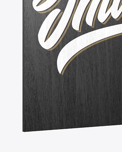 Wooden Sign w/ Metallic Chain Mockup