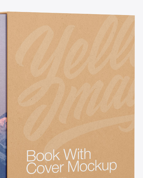 Fabric Hardcover Book With Kraft Cover Mockup