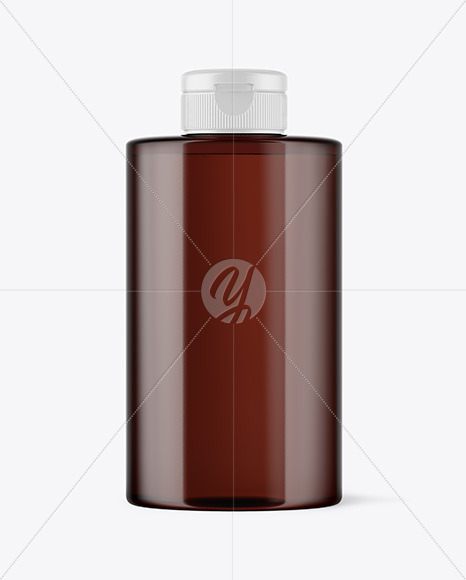 Amber Plastic Bottle Mockup