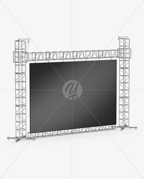 Stage Video Wall Mockup - Half Side View