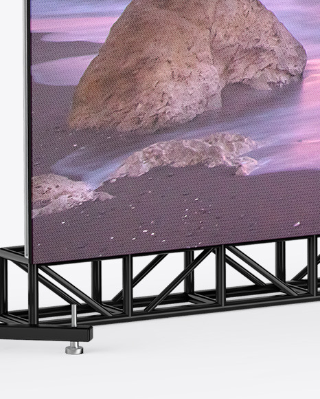 Stage Video Wall Mockup - Half Side View