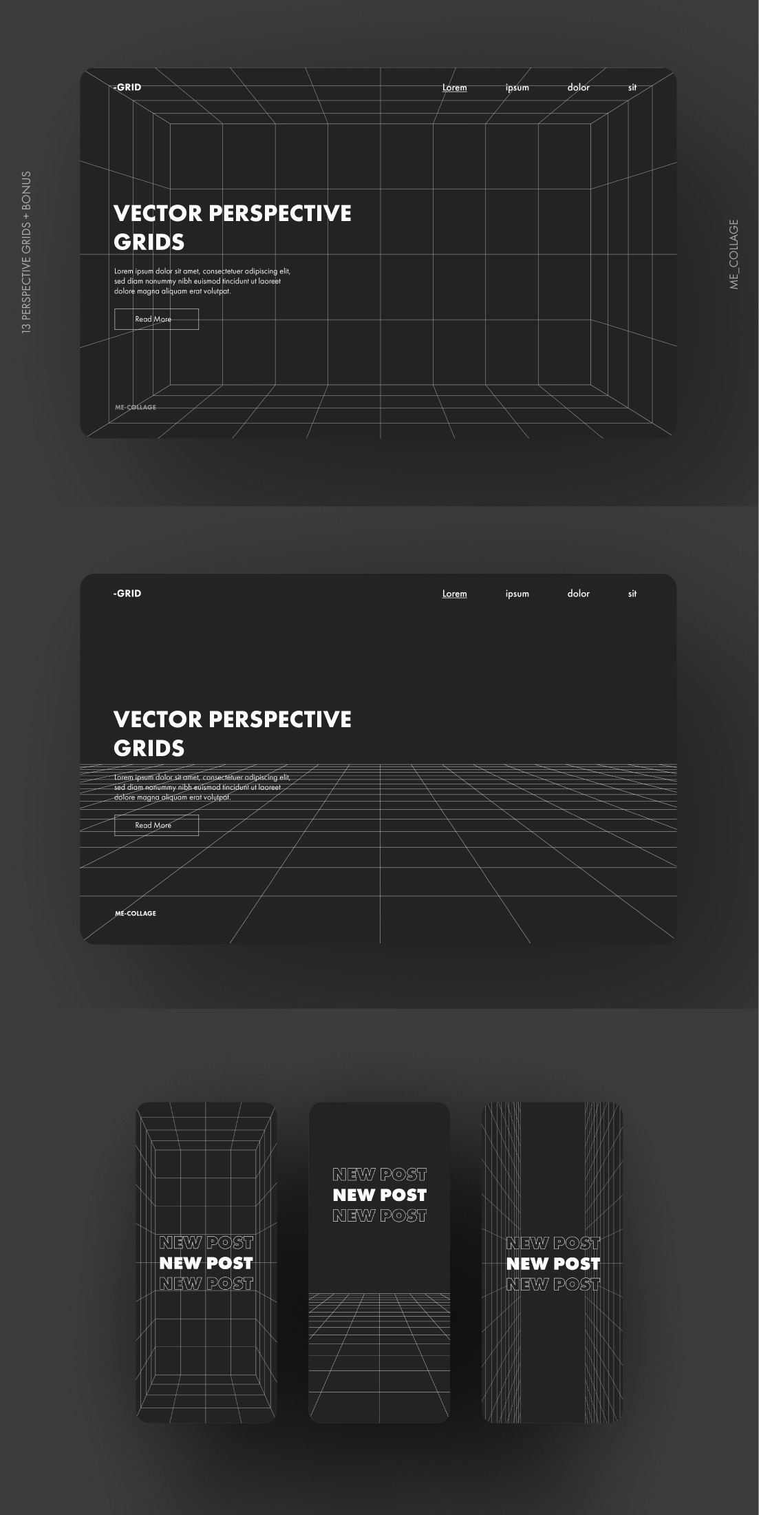 GRID 01 - 13 VECTOR PERSPECTIVE GRIDS GRID 01 - 13 VECTOR PERSPECTIVE GRIDS
