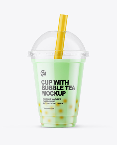 Milk Bubble Tea Cup Mockup