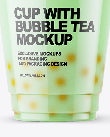 Milk Bubble Tea Cup Mockup