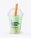 Milk Bubble Tea Cup Mockup