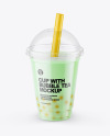 Milk Bubble Tea Cup Mockup