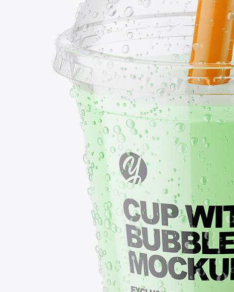 Milk Bubble Tea Cup Mockup