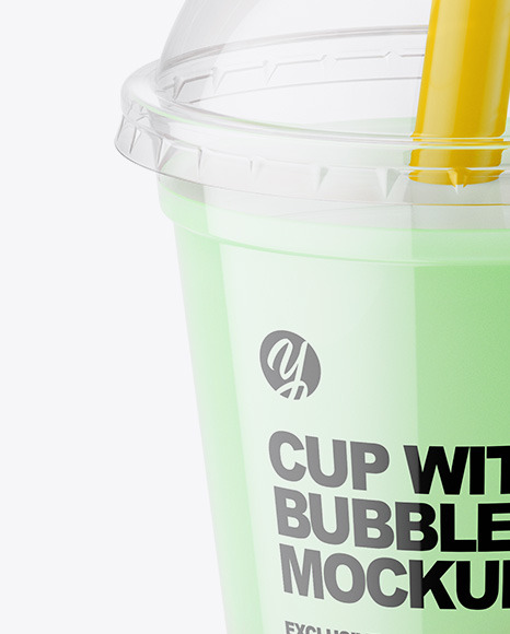 Milk Bubble Tea Cup Mockup