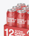 Transparent Pack with 12 Matte Cans Mockup